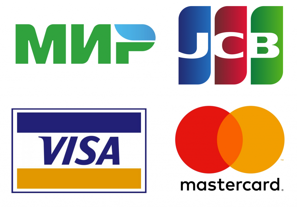Платежные системы МИР, JCB, Visa и Mastercard