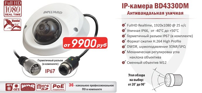 Новинка! 2Мп антивандальная уличная IP-камера BD4330DM