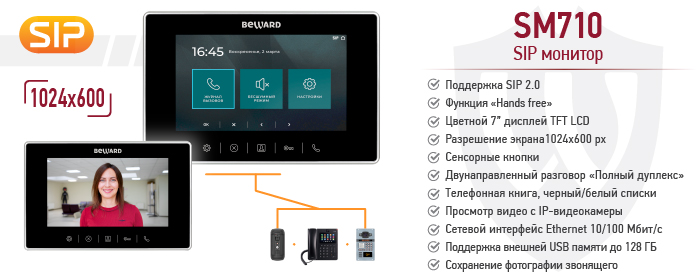 Новинка! IP-видеомонитор SM710
