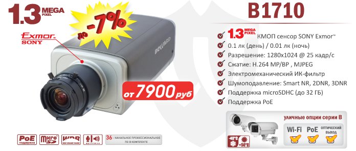 Снижение цены на 1.3 Мп IP-камеру B1710