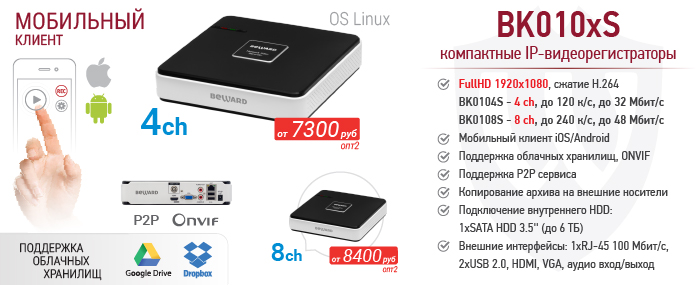 Рекомендуем! Компактные NVR BK010xS на 4-8 каналов