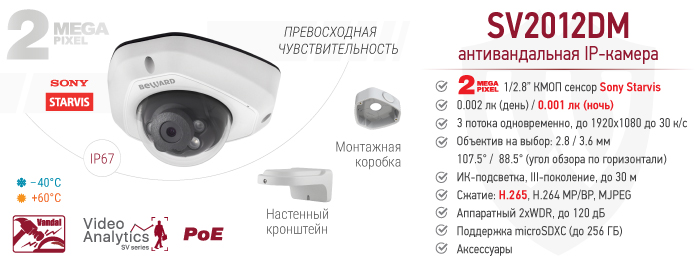 Рекомендуем! Антивандальная IP-камера SV2012DM уличного исполнения