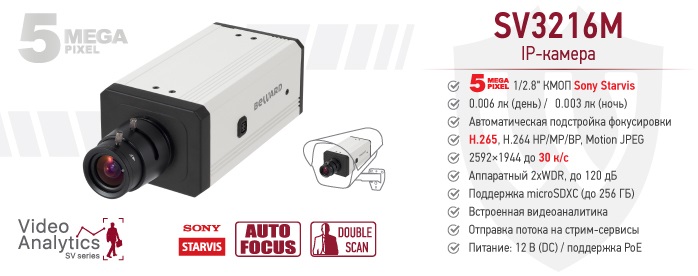 Рекомендуем! IP-камера SV3216M с автофокусировкой и широким выбором опций