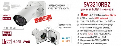 Новинка! 5 Мп IP-камера SV3210RBZ с сенсором Starvis