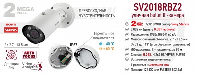 Новинка! IP-камера SV2018RBZ2 Beward с детекцией лиц, автофокусом и режимом скоростной съемки 60 к/с