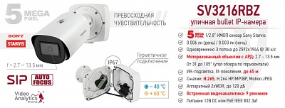 Новинка! 5 Мп IP-камера SV3216RBZ с моторизованным объективом
