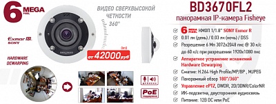 Новинка! 6 Мп Fisheye IP-камера BD3670FL2