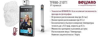 Новинка! IP-терминал TFR80-210T1: измерение температуры и определение лиц