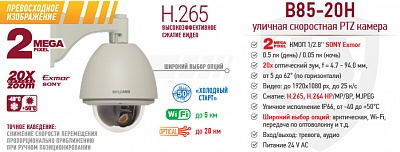 Новинка! Уличная купольная камера B85-20H
