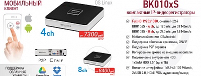 Рекомендуем! Компактные NVR BK010xS на 4-8 каналов