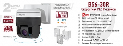 Рекомендуем! Скоростная купольная 2 Мп IP-камера BEWARD B56-30R