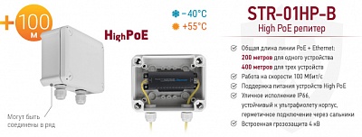 Рекомендуем! High PoE репитер STR-01HP-B
