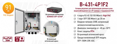 Новинка! Уличный неуправляемый коммутатор B-431-4P1F2