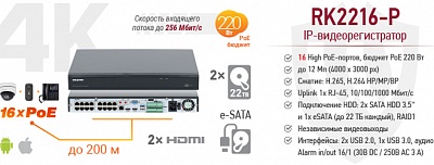 Рекомендуем! IP-видеорегистратор RK2216-P Beward