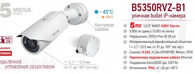Новинка! Уличная профессиональная IP-камера B5350RVZ-B1 с моторизованным объективом