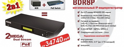 НОВИНКА ! Мегапиксельный IP-видеорегистратор BDR8P