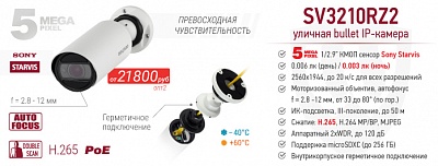 Новинка! 5 Мп IP-камера SV3210RZ2 с сенсором Starvis и автофокусировкой