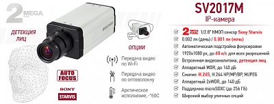 Новинка! 2 Мп IP-камера SV2017М: встроенная видеоаналитика, автофокус