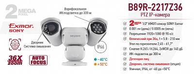 Рекомендуем! Умная 2 Мп PTZ IP-камера B89R-2217Z36
