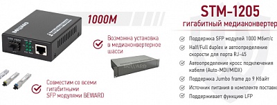 Новинка. 1000M медиаконвертер STM-1205 с LFP